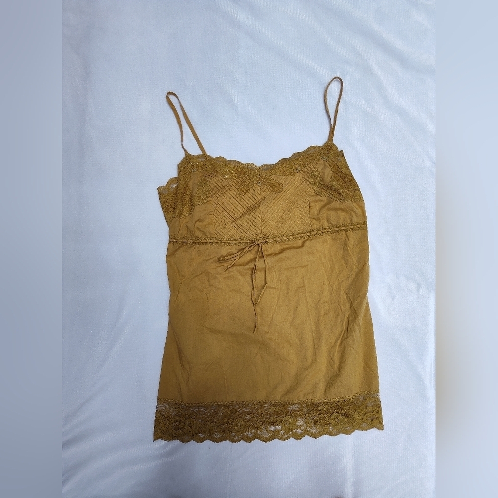 NWOT Vintage Y2K Express Design Studio Sleeveless Camisole/Beading & Lace Detail - Picture 1 of 4